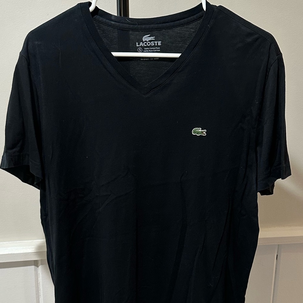 Lacoste Pima V-Neck (Black)